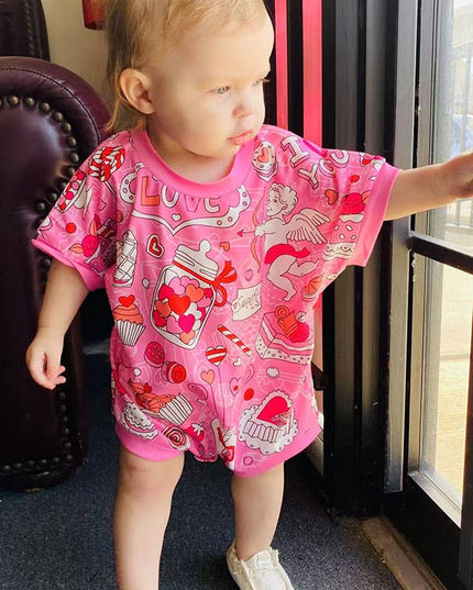 LOVE & sweet valentine's baby girls onesie XCH05011