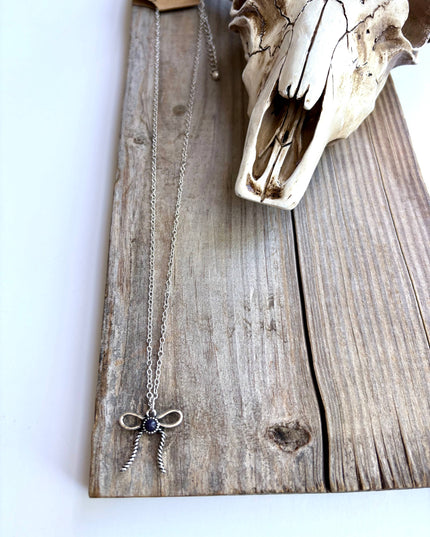 Western Style Coquette Bow Ribbon Pendant Chain Necklace