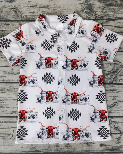 Baby Boys western cow button up shirts 5