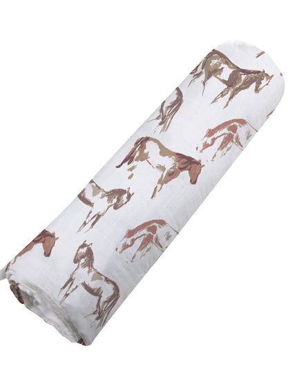 Wild Horses Bamboo Swaddle