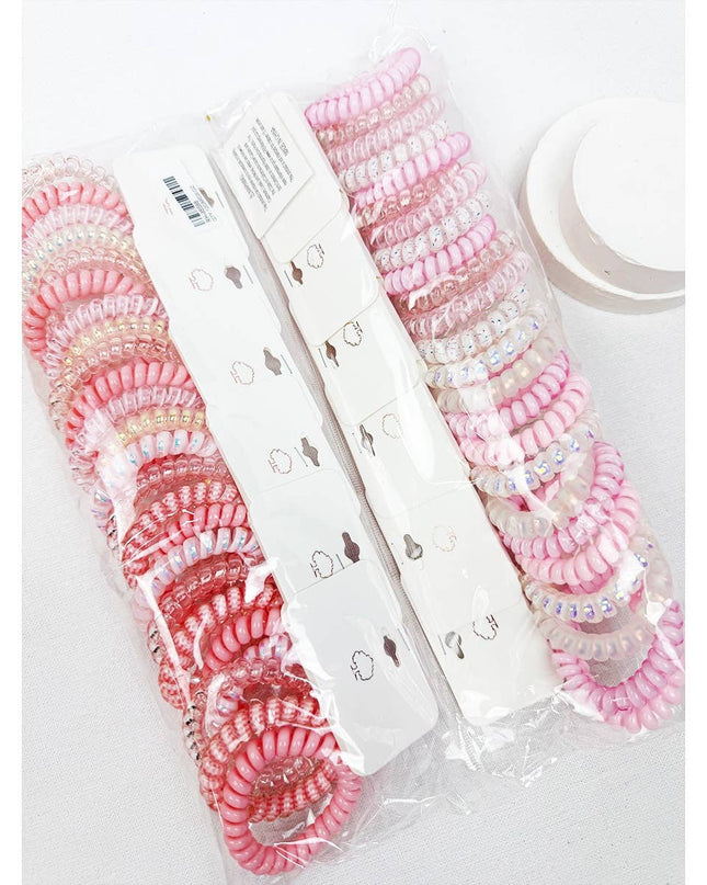 Mix of Pink Shades Spiral Hair Ties