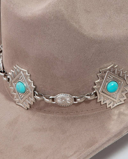 Turquoise Stud Concho Belt Western Cowboy Hat