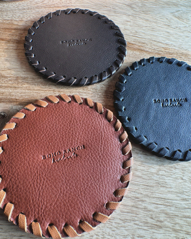 Genuine Cowhide Leather Coasters P| Western Hair-On Hide