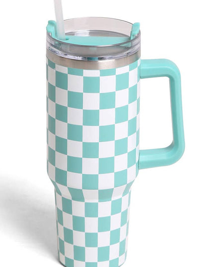 Checkered 40oz Handle Tumbler