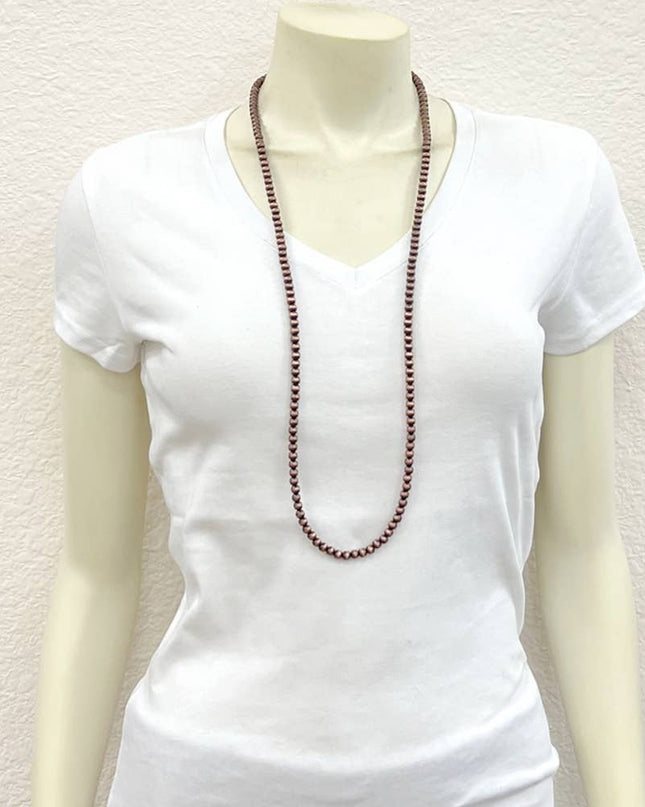 736497, 34" Handmade 6mm Copper Navajo Necklace