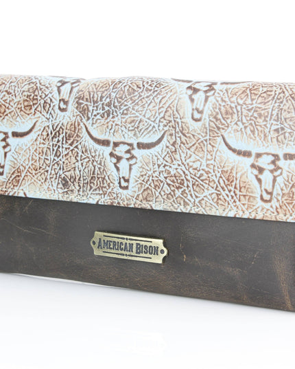 Women’s Brown Turquoise Bison Clutch ABLW 18-2548