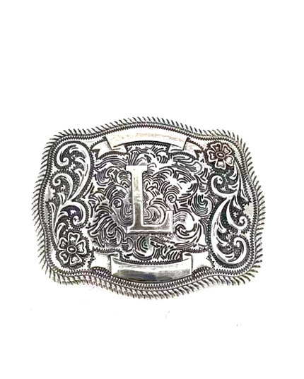 Western Filigree Initial Belt Buckle