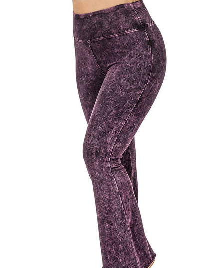 PLUS SIZE MINERAL WASHED HIGH WAIST RAW EDGE HEM PANTS