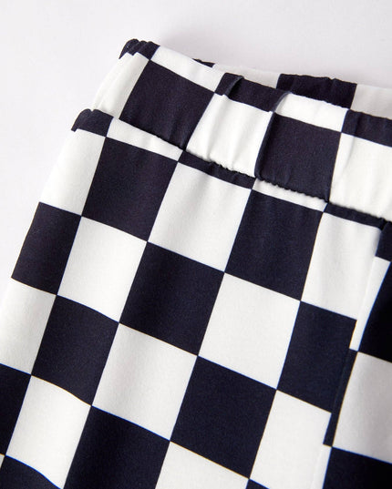 Letter daddy's girl Check Bow Floral Print Girls Set