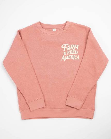 Western 'Farm to Feed America’ Pink Youth Graphic Crewneck