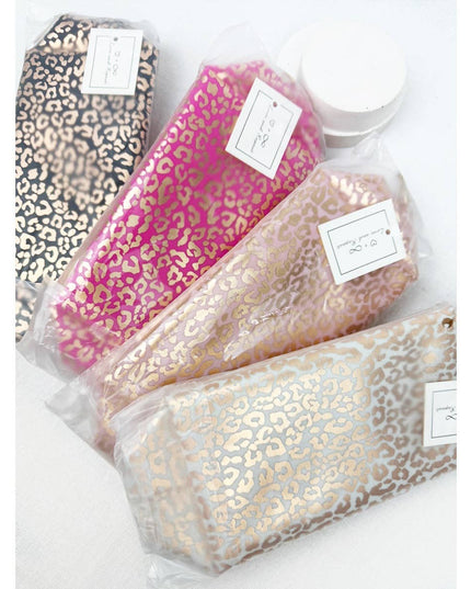 Waterproof Fabric Leopard Pattern Cosmetic Bag