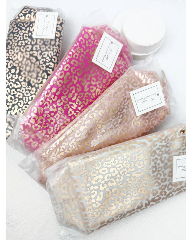 Waterproof Fabric Leopard Pattern Cosmetic Bag