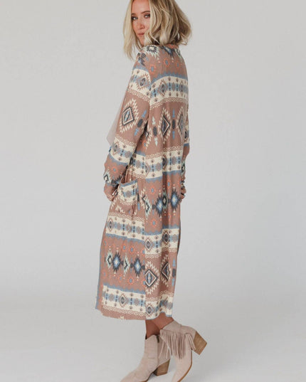 Santa Fe Rose Duster Cardigan - Multi