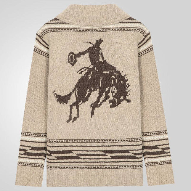 Men's Jacquard Knit Cardigan Jacket Casual Outerwear