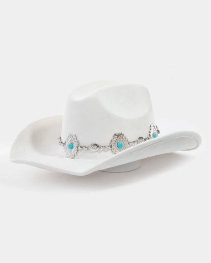 Turquoise Stud Concho Belt Western Cowboy Hat