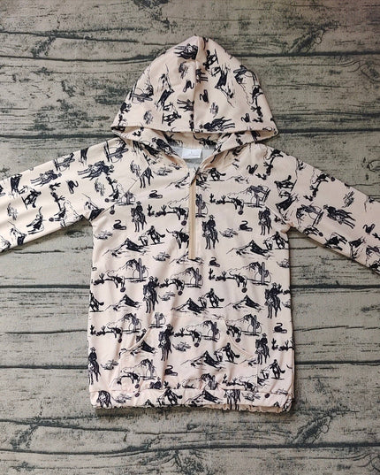 Baby Boys Western Cowboy Rodeo Hooded Long Sleeve Tops