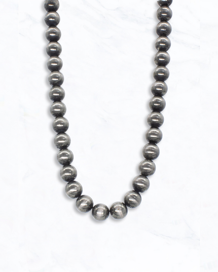 Short Western Large Silver Beaded Necklace