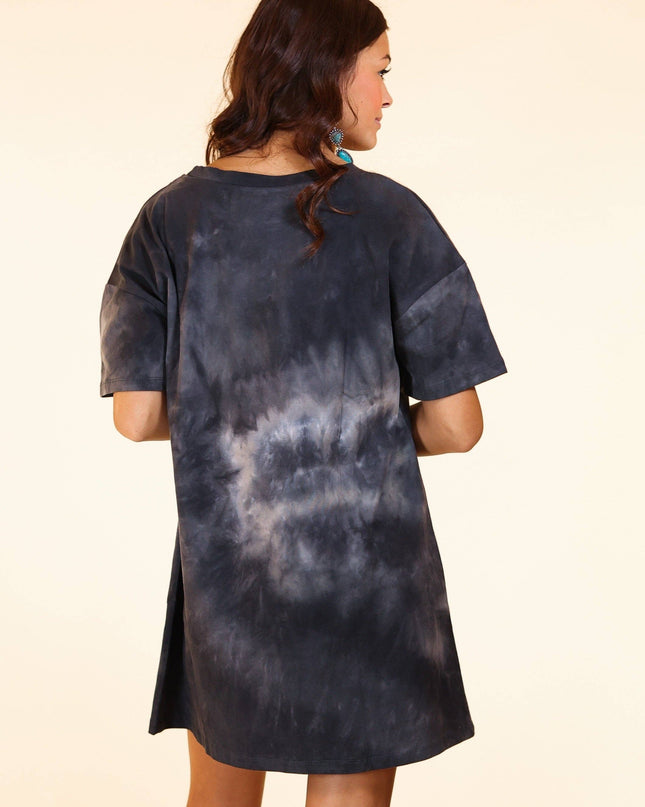 Black Tie Dye T-Shirt Dress