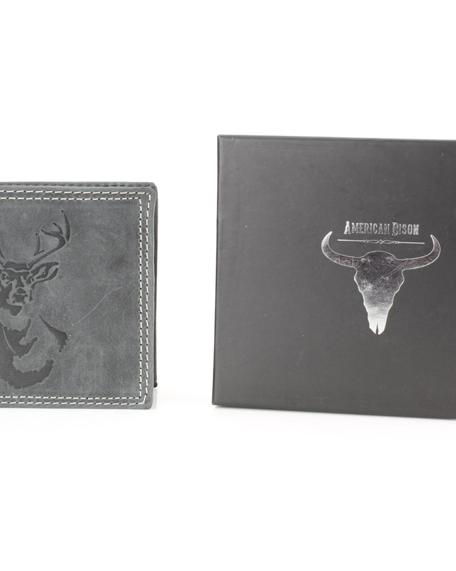 Men’s Bi-Fold Wallet with Deer Antler Emboss ABMWVT 03