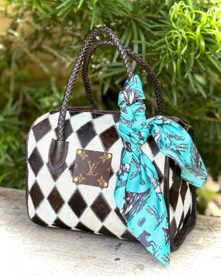 Upcycled LV Cowhide Leather Speedy Bag Western Rodeo 