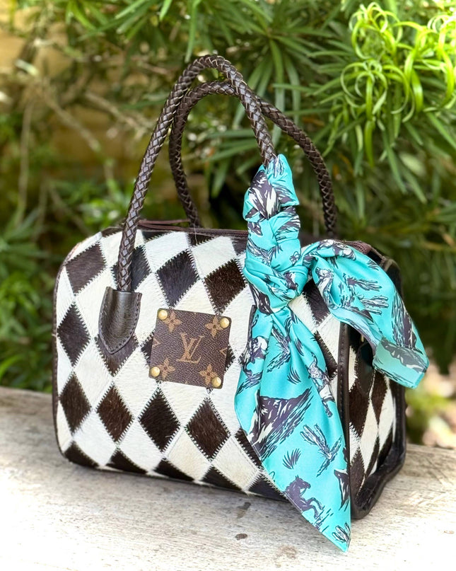 Upcycled LV Cowhide Leather Speedy Bag Western Rodeo 