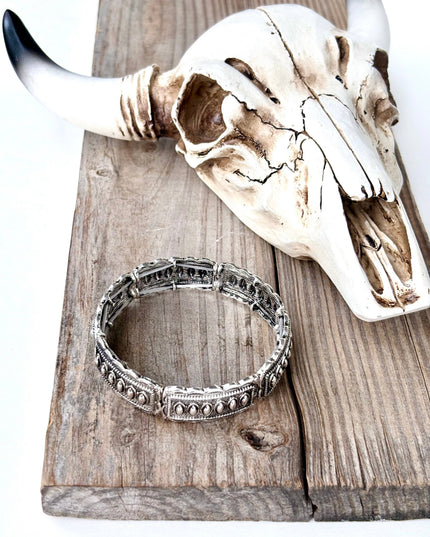 Western Style Horseshoe Turquoise Stone Stretch Bracelet