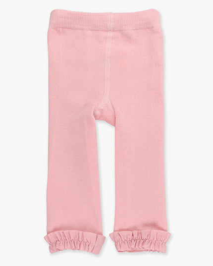 Girls Pink Footless Ruffle Tights