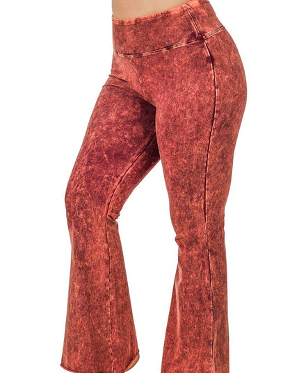 PLUS SIZE MINERAL WASHED HIGH WAIST RAW EDGE HEM PANTS