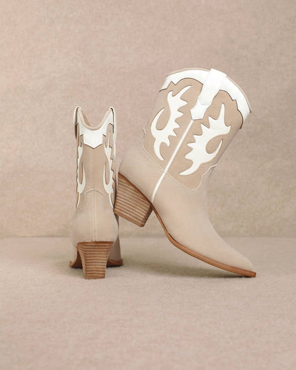 JACKIE WESTERN COWBOY BOOTIES WITH PYTHON ACCENT
