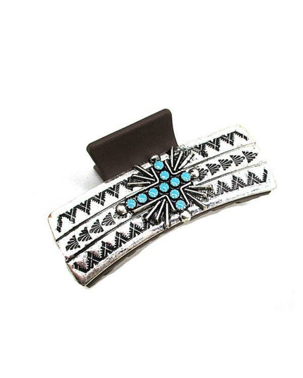 WESTERN STYLE TURQUOISE CASTING HAIR CLAW