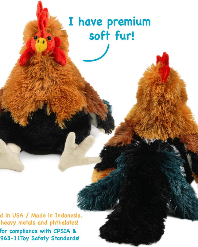 Riley The Rooster - 8 Inch Chicken Stuffed Animal Plush