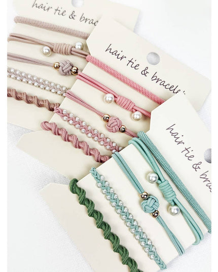 Boho Inspired Pearl Detail Hair Tie Bracelets