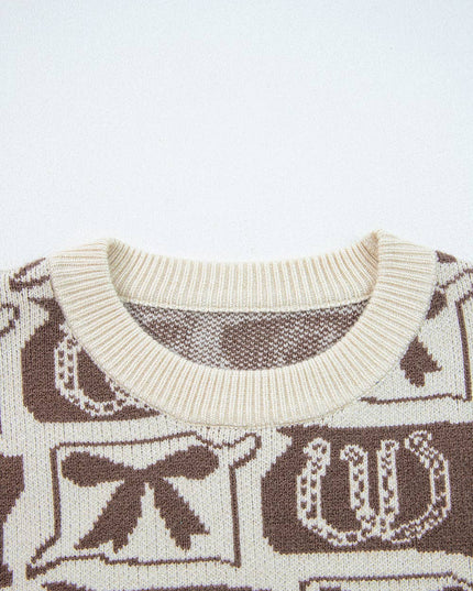 Western Bows & Horseshoes Long Sleeve Sweater