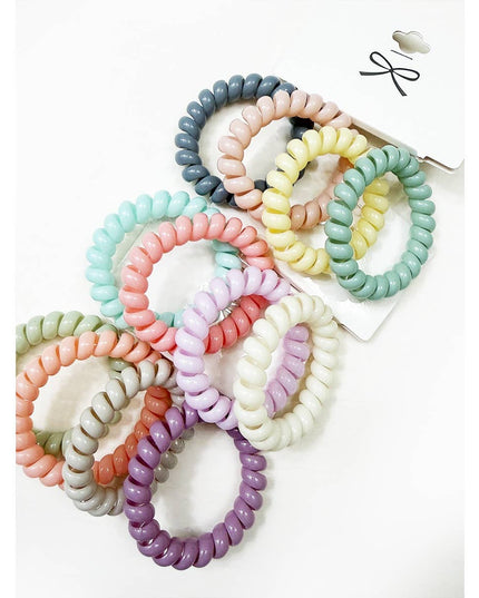 Pastel Tone Spiral Hair Tie Set