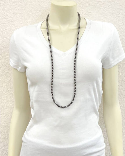 738081, 34" Handmade 6mm Polish Navajo Necklace