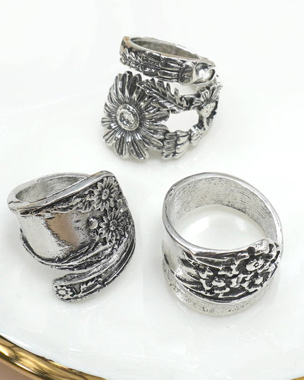 VINTAGE BOHO FLORAL STATEMENT RINGS | 40R129
