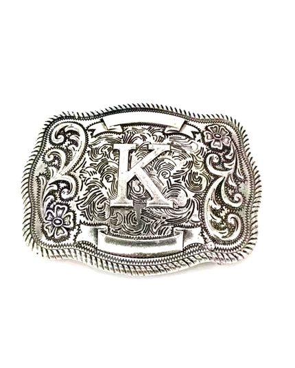 Western Filigree Initial Belt Buckle