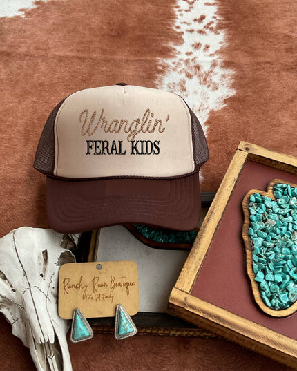 Wranglin Feral Kids Western Trucker Hat