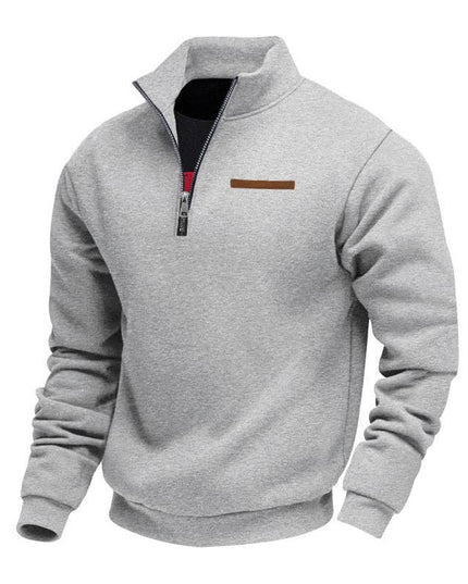 Half Zipper Loose Stand Collar Men Pullover Hoodie