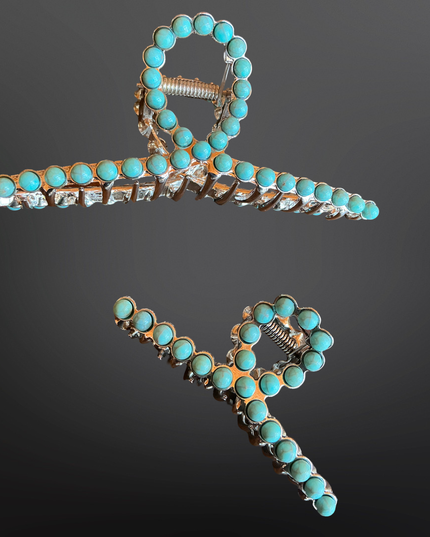 Faux Turquoise Claw Clip - Western Hair Clip
