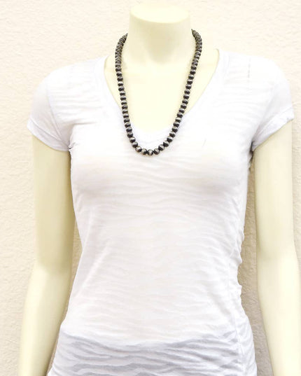 731451, 24" Handmade 10mm Navajo Bead Necklace