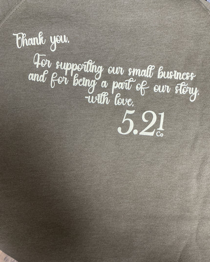 Antique pewter 5.21 co crewnecks