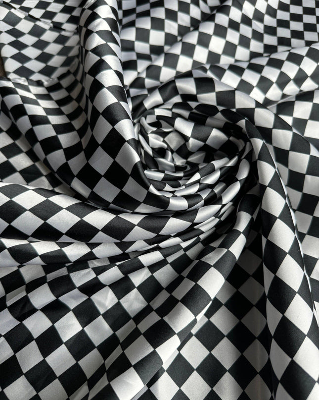 WILD RAG Black and White Check Cowboy Western Neck Scarf Bandanna by Double B Wild Rags