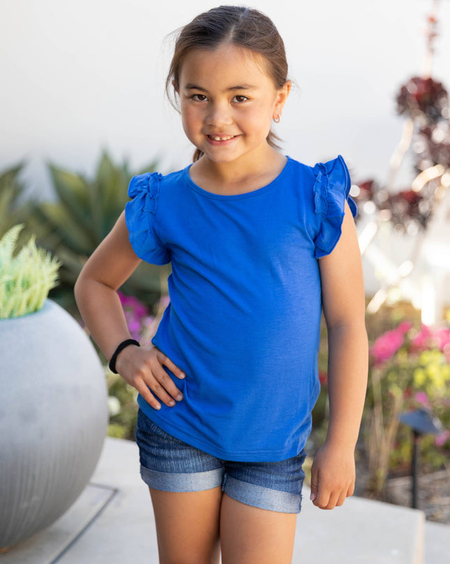 Ruffle Sleeve Little Girl Top