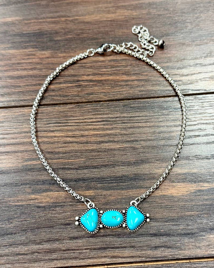739694, 15" Handmade Navajo Turquoise Necklace