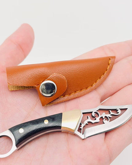 Hollow Blade Portable Wooden Handle Knife with Cover