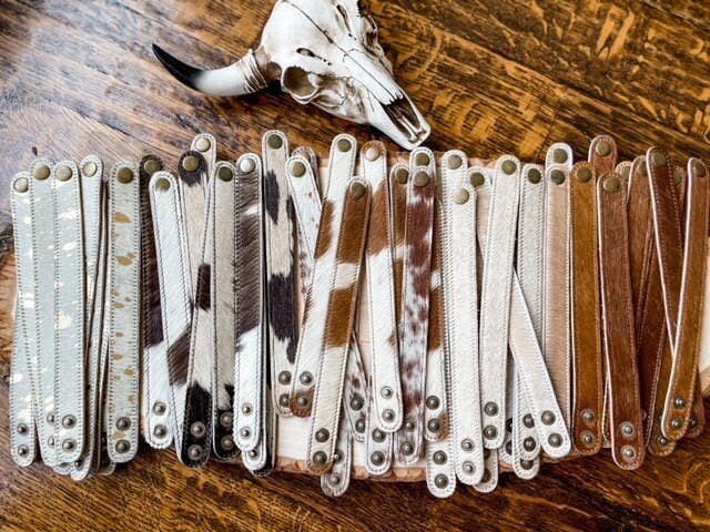 Western Hair on Cowhide Cuff Bracelet