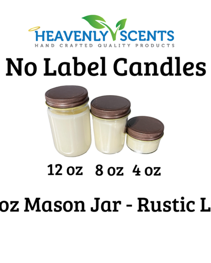 8oz Mason Jar Soy Candles - Rustic  Lid  -
