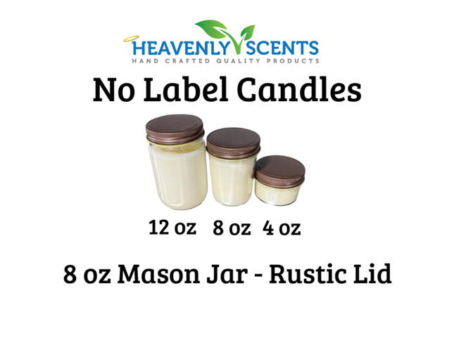 8oz Mason Jar Soy Candles - Rustic  Lid  -