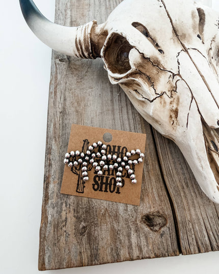 Western Navajo Style Pearl Coquette Bubble Bow Earrings